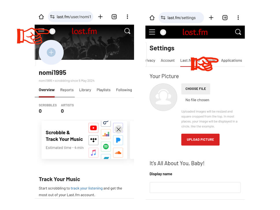 (7) To connect your Spotify, go back to your homepage by clicking the profile icon on the upper left corner of the page. (8) Go to 'Application' tab.