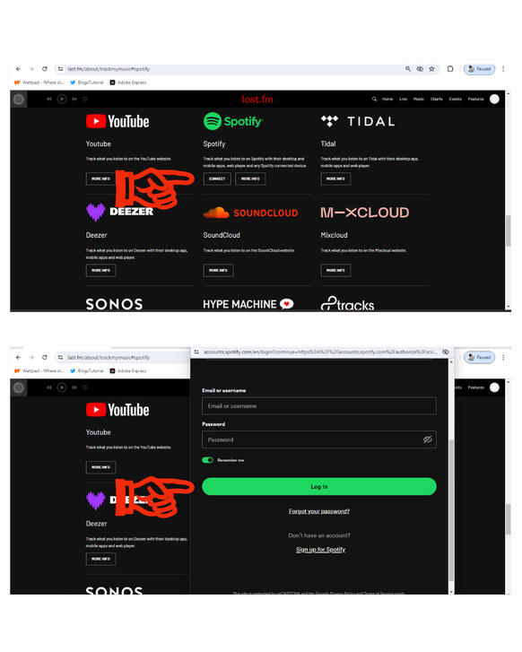(9) Click 'Connect' button. (10) Log-in your Spotify account.